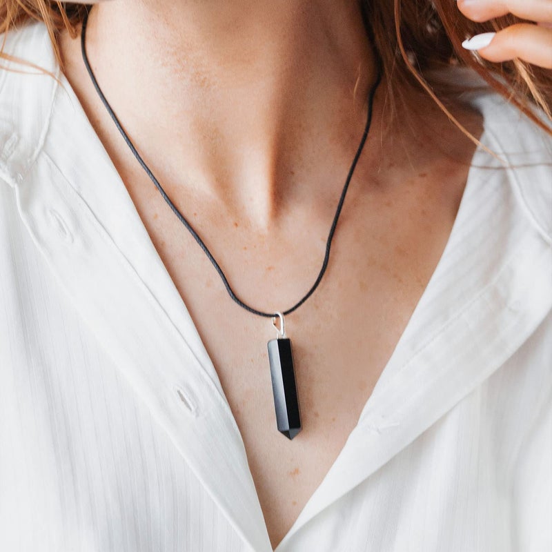 Ayana Wellness Ayana Crystals Obsidian Crystal Healing Necklace - Authentic Black Obsidian Stone for Spiritual Growth, Emotional Healing, Root Chakra, Zodiac Scorpio - Handmade, Natural, Ethically Sourced - Image 5